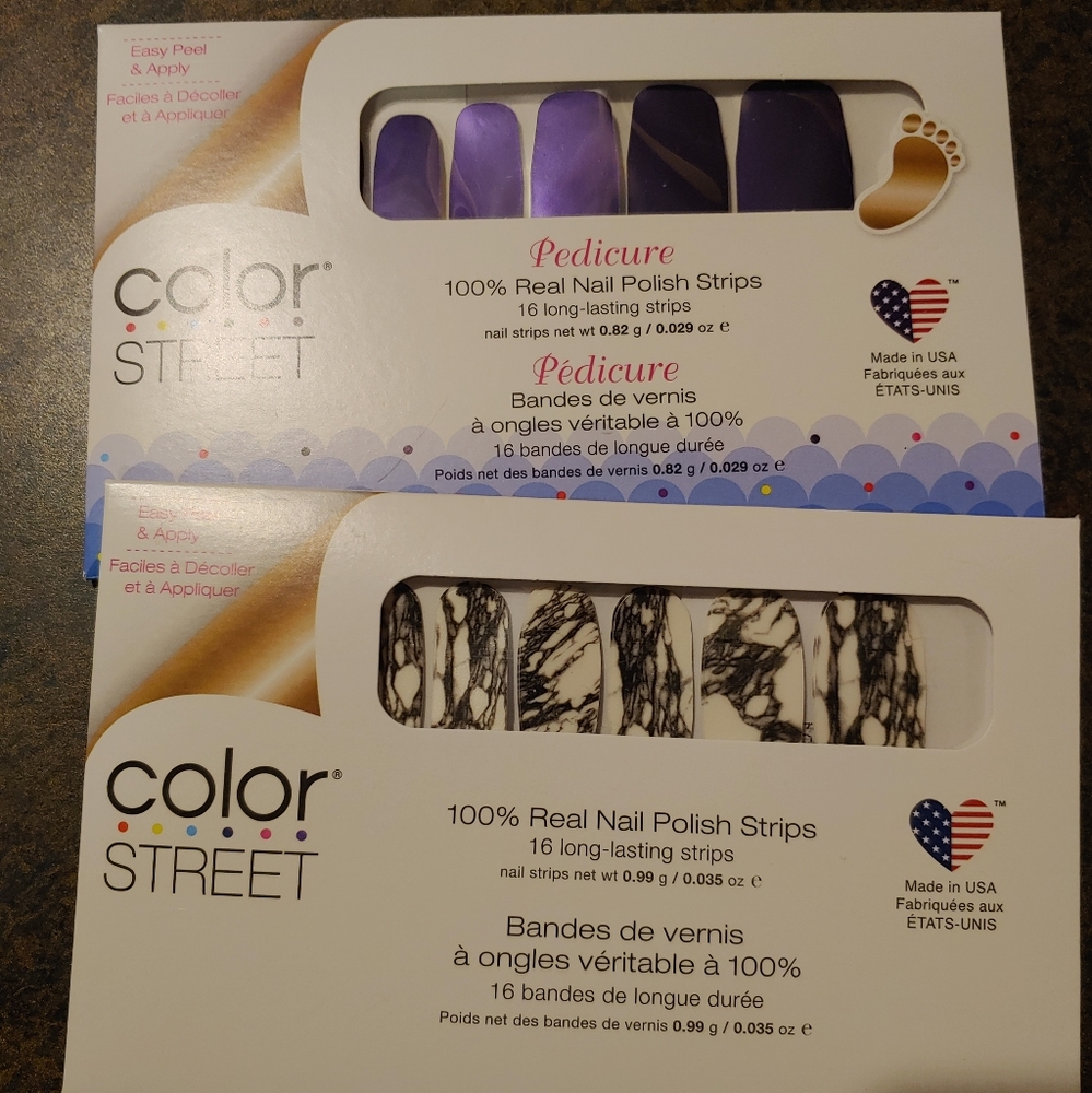 Color Street Nail Polish Strips Manicure Pedicure Set Lot Duo